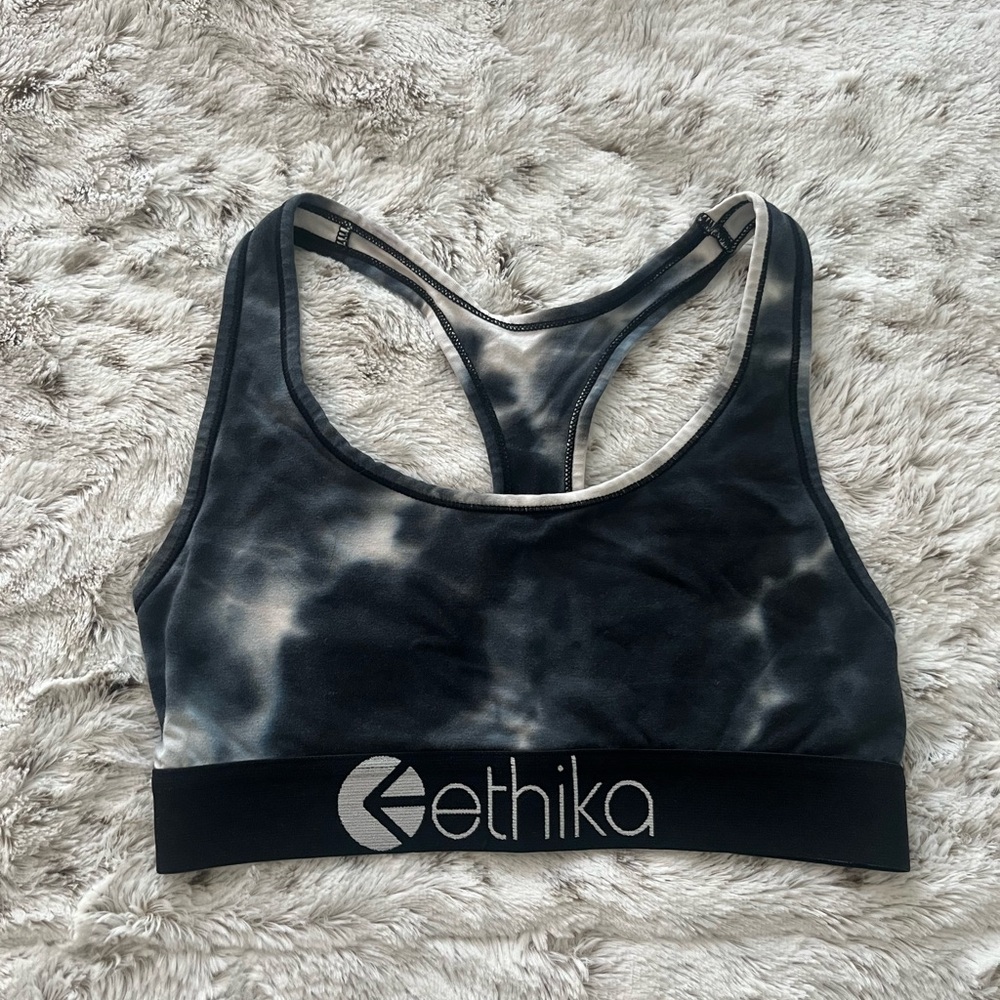 Ethika Women's Black and White Sports Bra
